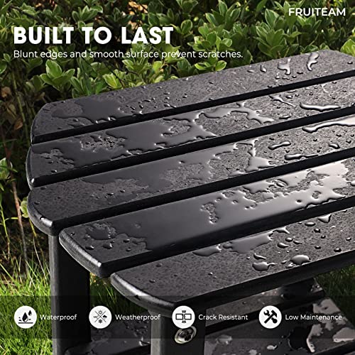 Fruiteam Adirondack Table Outdoor Side Table, 2-Tier Water-Resistant End Table Modern Plant Table, Easy Maintenance Poly Lumber Patio Table, Indoor Outdoor Companion For Sofa, Garden, Patio, Pool #TOP3