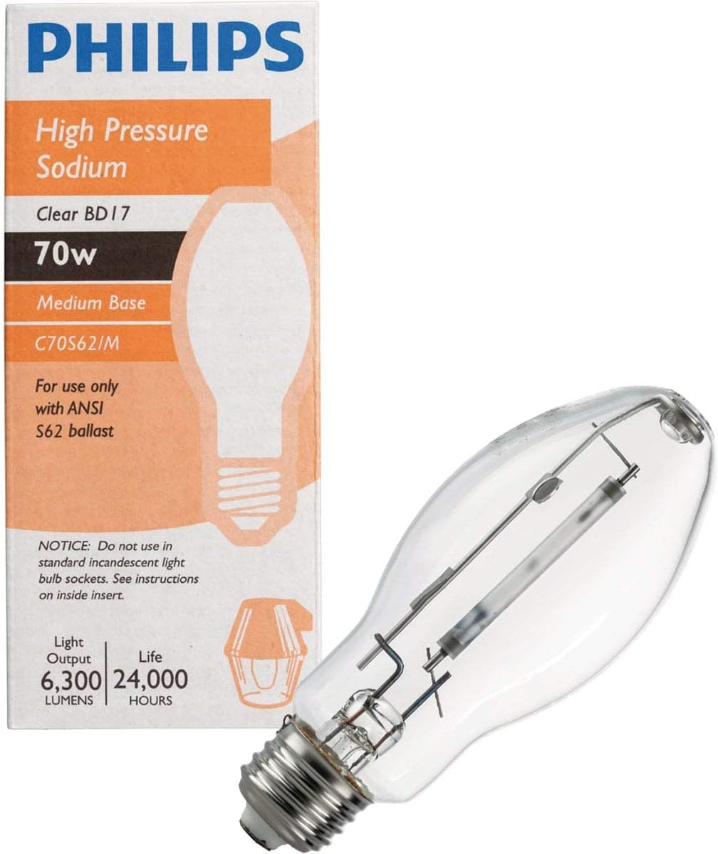 Philips Lighting Co 460816 Bd17 Medium Highpressure Sodium High Intensity Light Bulb