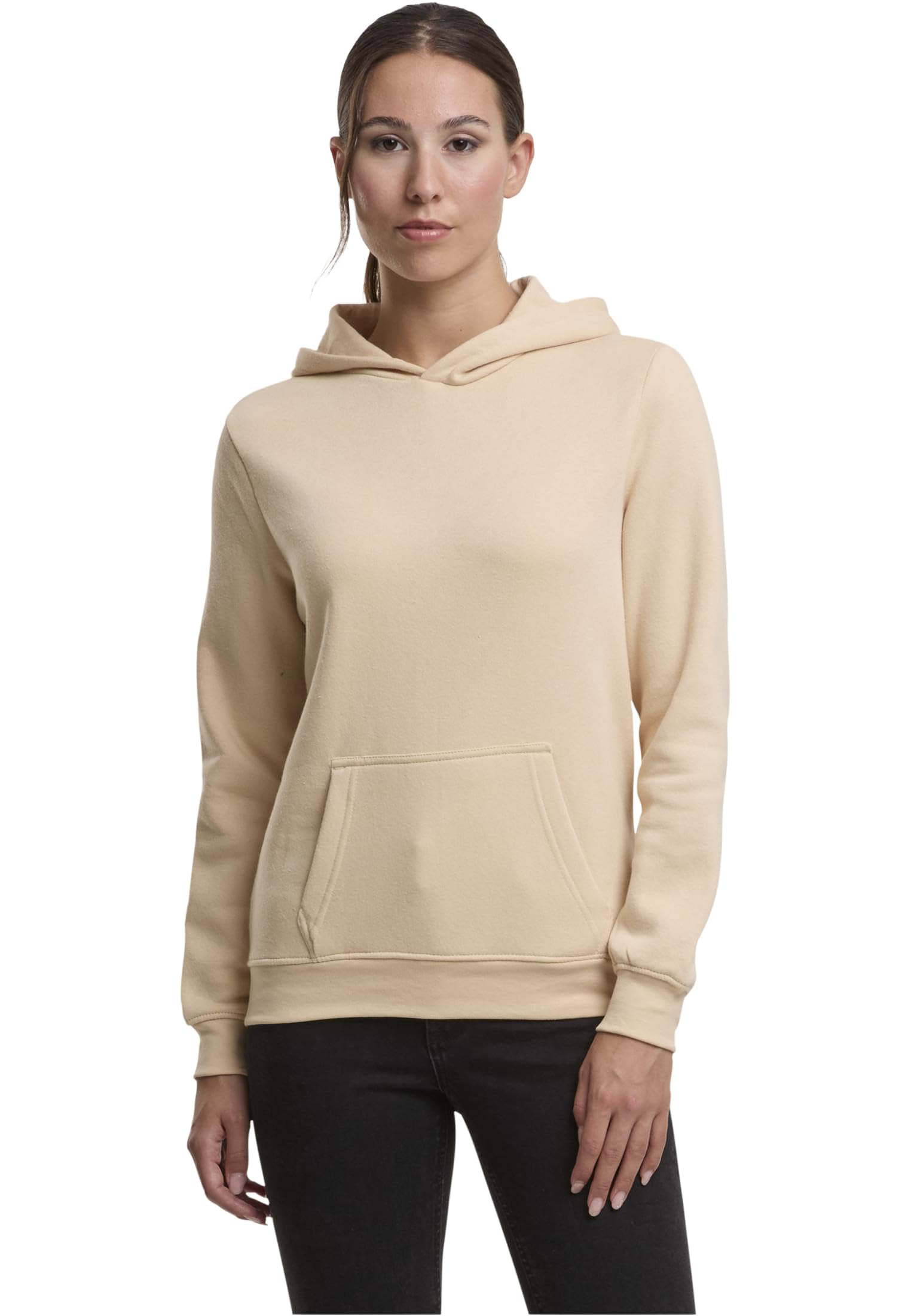 Urban Classics Damska bluza z kapturem Basic Essential – luźna bluza z kapturem o regularnym kroju z kieszenią typu kangurka – wygodna bluza z kapturem na co dzień, w czasie wolnym i na ulicę