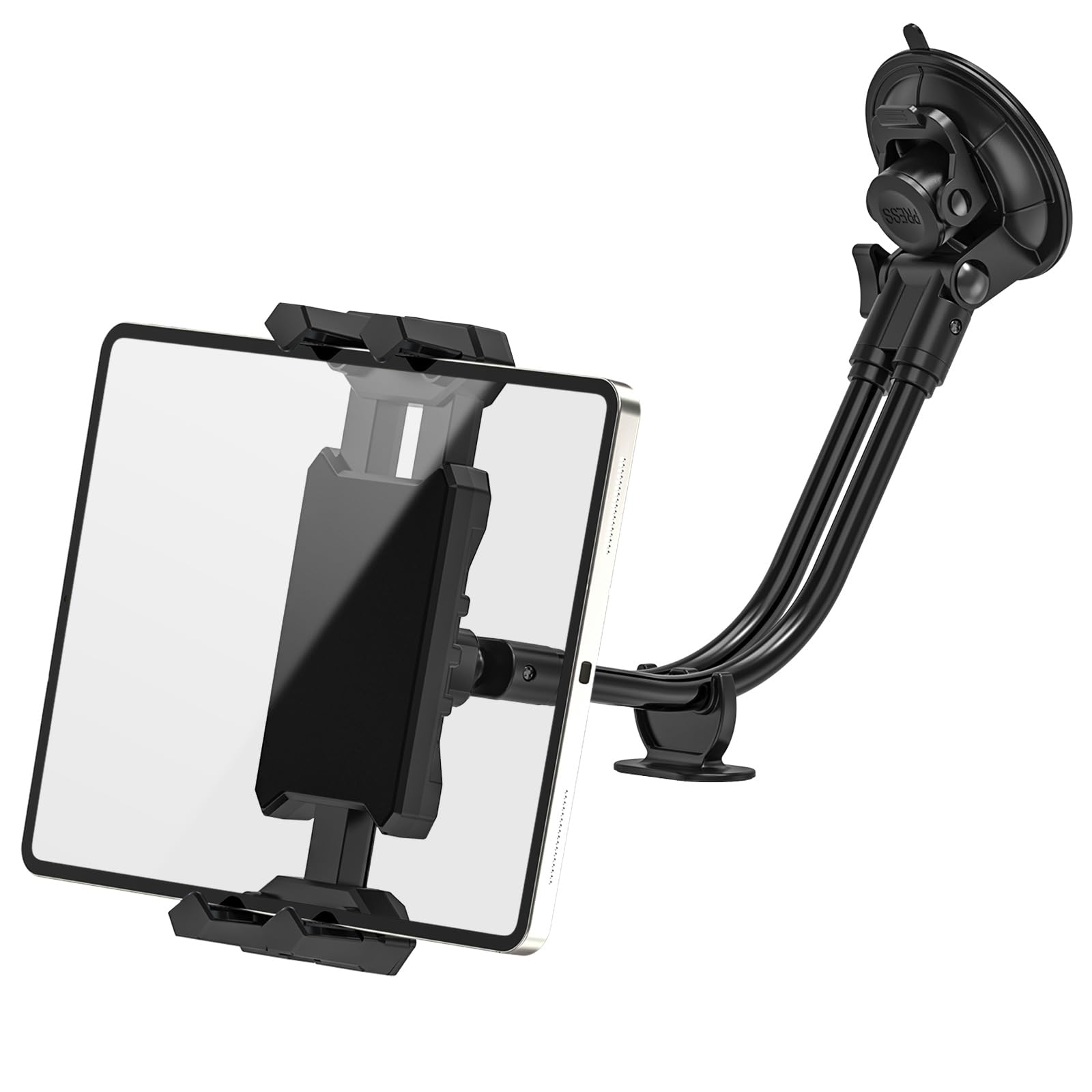 JUBORUI Tablet Halterung Auto, iPad Halterung Auto mit Schwanenhals Metallarmen für Windschutzsche und Armaturenbrett, Tablet Halter Auto Vorne 360° Drehbare für iPad Pro/Air/Mini 4,7