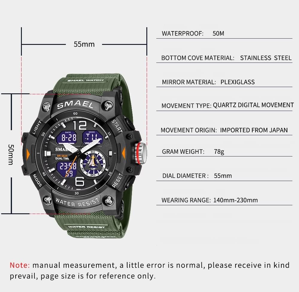 Miniatura 4 de Militar relojes para hombres deportes al aire libre reloj digital táctico ejército reloj LED cronómetro impermeable militar relojes para hombres,