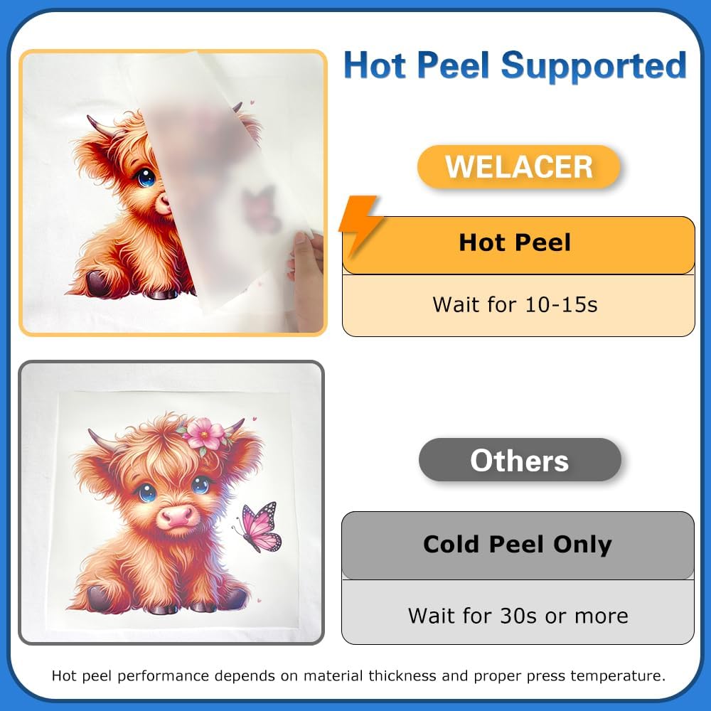 DTF Transfer Film 13"x19" 110 Sheets for Sublimation or DTF Inkjet Printers, Double-Sided Matte PET Heat Transfer Paper, Direct Printing on T-Shirt and All Color Fabrics