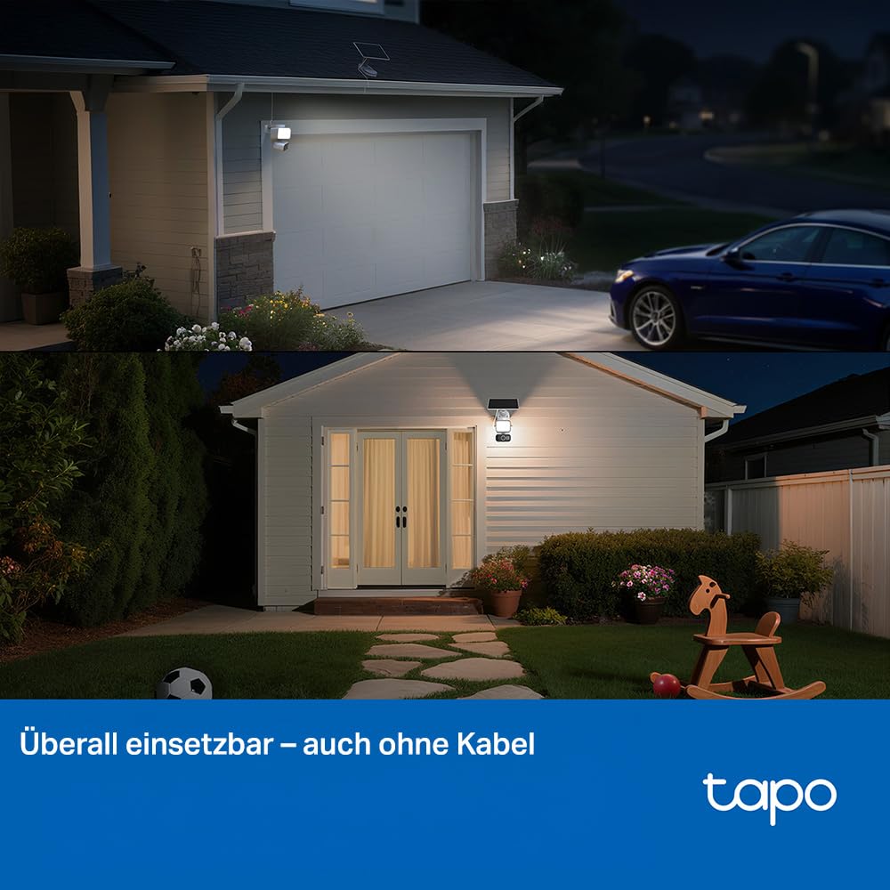 Tapo C615F KIT 360° Flutlichtkamera | Solar Überwachungskamera Außen mit Akku | 2K 3MP | KI-Erkennung | 24/7 Aufnahme | 2-Wege-Audio | Lokale MicroSD & Cloud | Kompatibel mit Alexa & Google