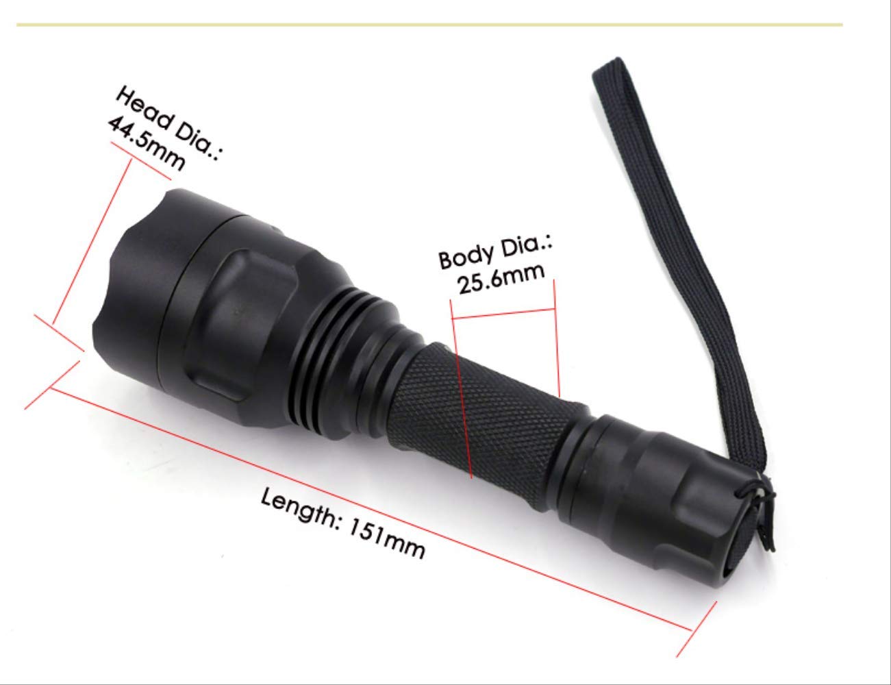 BAJIE Latarka C8 Xp-L Hi V3 latarka LED aluminiowa Xpl Amc7135 wodoodporna latarka światło potężna latarnia kempingowa Użycie baterii 18650 3 trybów 10 x 7135 neutralna biel 5000 K