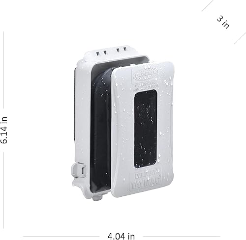 Miniatura 6 de Hubbell-Bell - Cubierta de enchufe horizontal y vertical, resistente a la intemperie, ampliable, perfil bajo, extraresistente mientras está en uso,