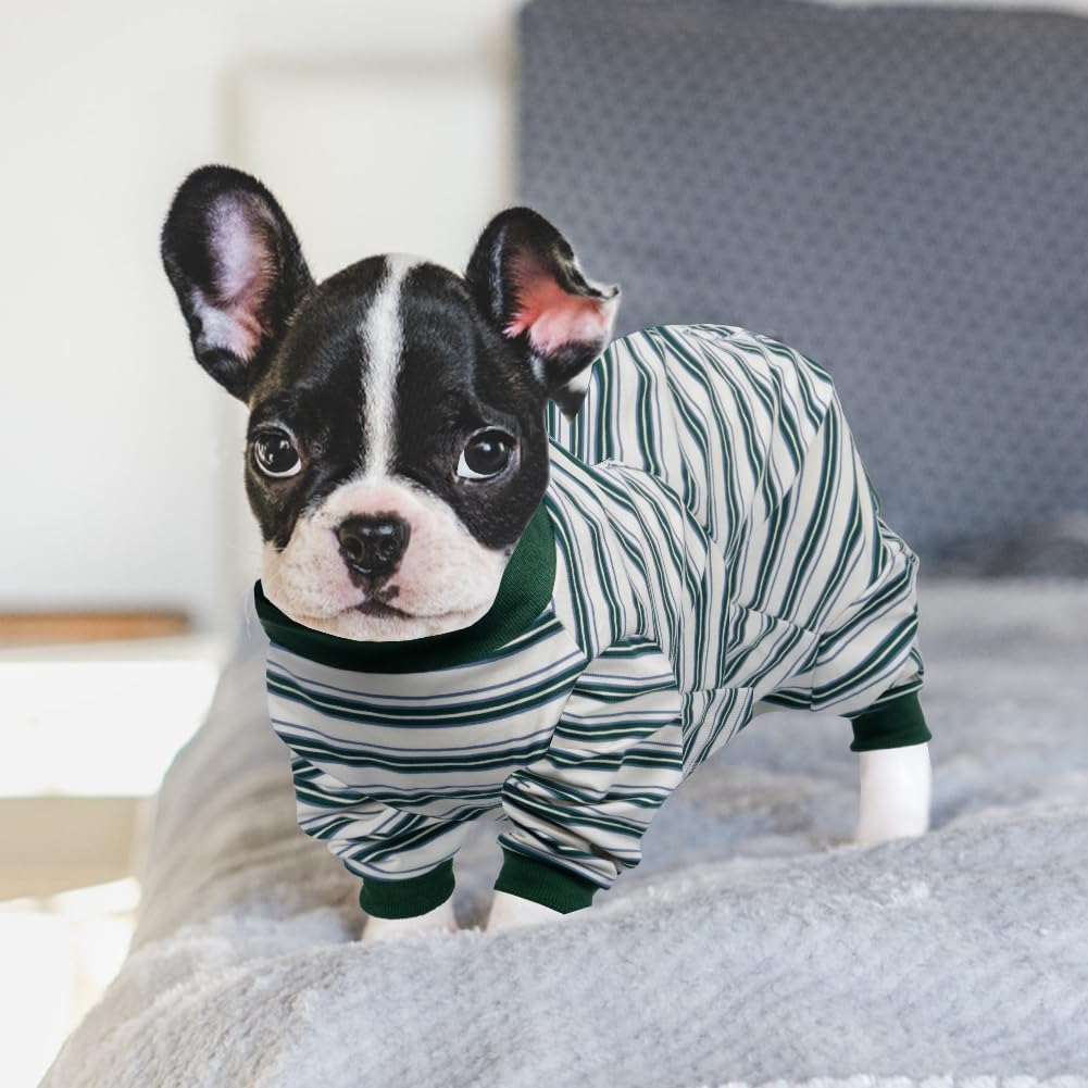 FEimaX Traje de Recuperación para Perros Después de la Cirugía, Protector de Heridas Abdominales para Perros Hembras y Machos, Body Quirúrgico de Manga Larga para Mascotas (Verde, XL)