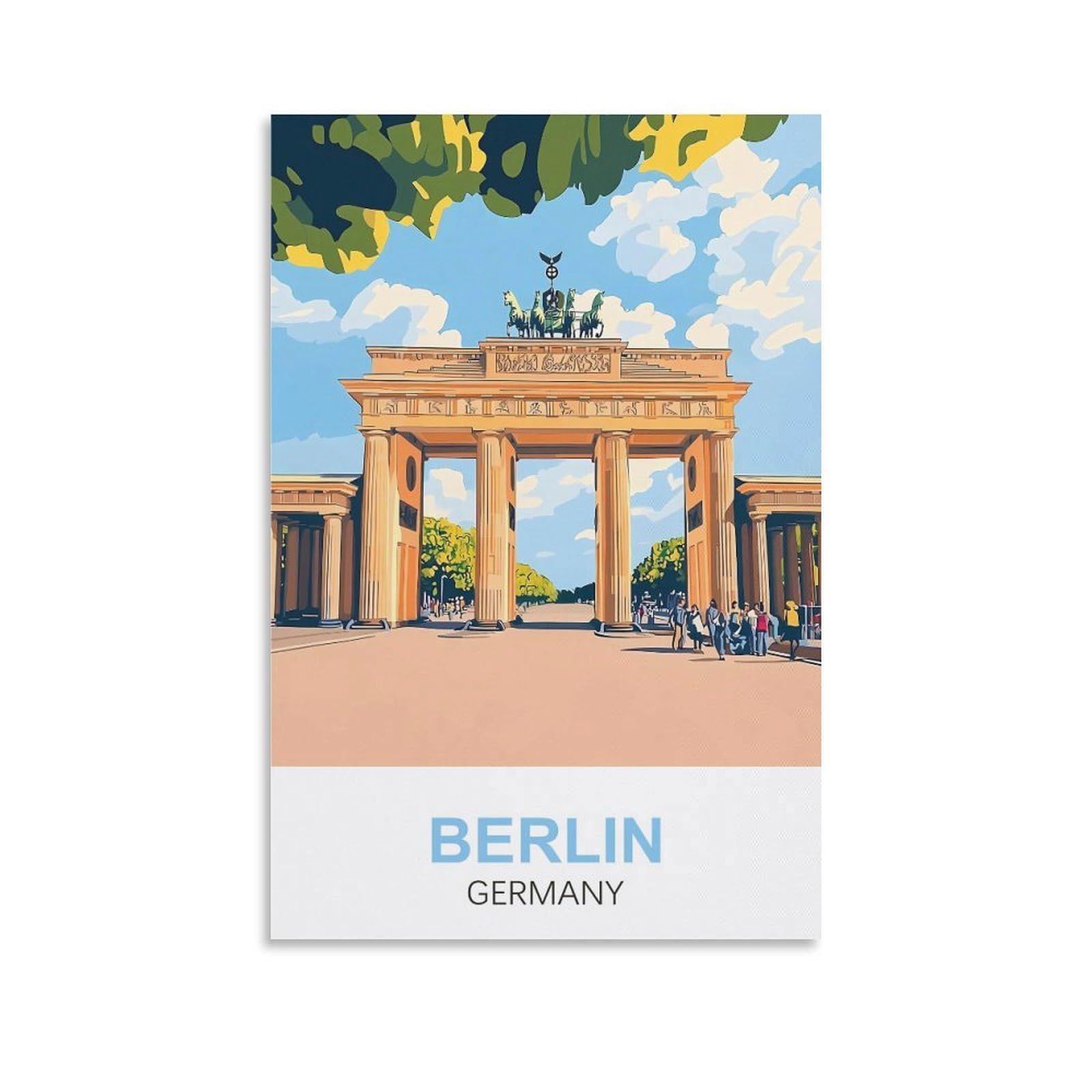 EZMLFA 5D Diamond Art Kits for Beginner,Berlin Germany,DIY Round Full Drill Crystal Art Craft Painting for Home Wall Decor 40x40cm