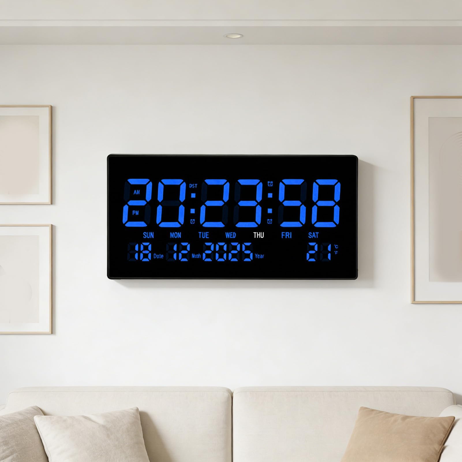 Focket Orologio da Parete Digitale, Ampio Display LED Trasparente,