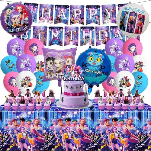 Conjunto de decoração de aniversário Kp Dem Hunt de 47 peças, acessórios de decoração para festas, decoração de aniversário adequada para crianças