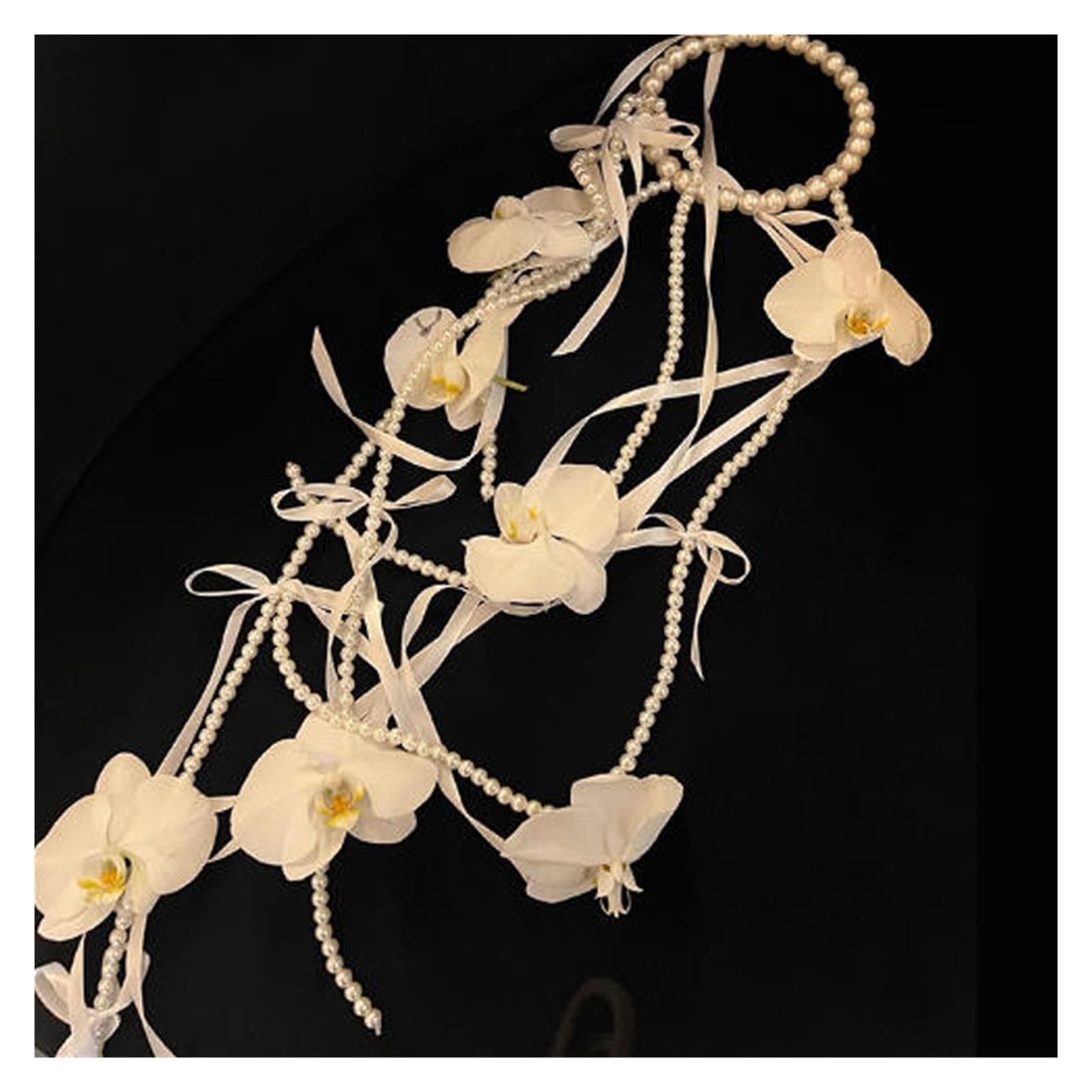 Gijmzy Green Wedding Phalaenopsis Pearl Waterfall Simulation Flower