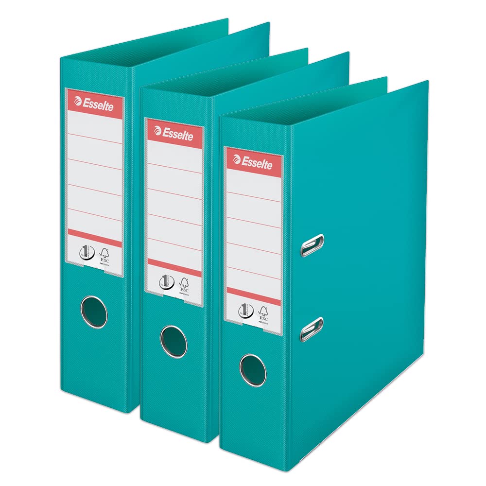 3 Raccoglitori A Leva Esselte Blu - Dorso 75mm, Capacità 500 Fogli, Per Ufficio E Archivazione - Foto 5