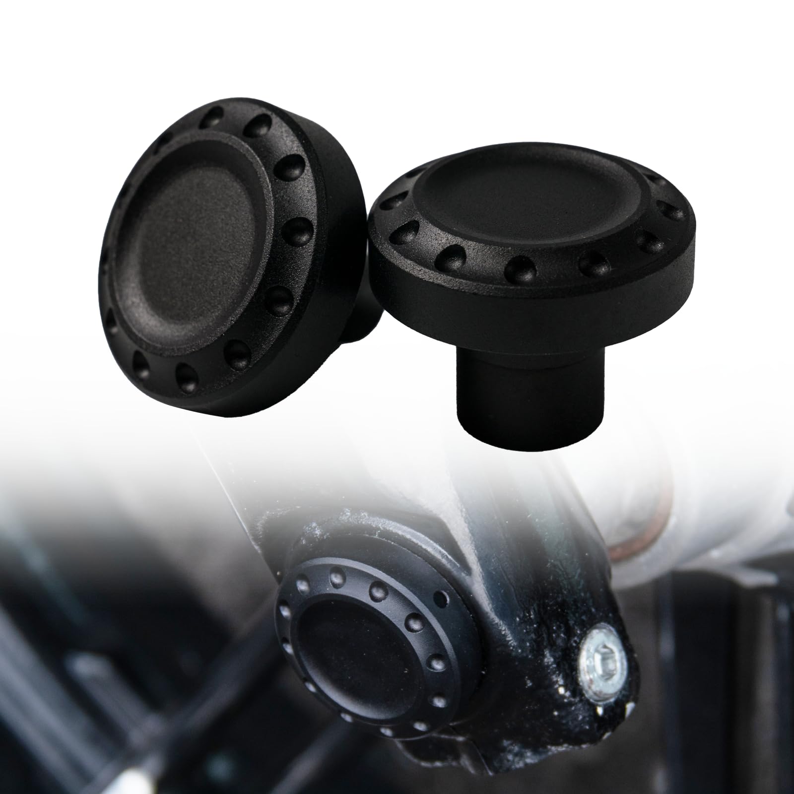 Hoprousa Motorcycle Front Axle Cover Nut for Softail Fatboy Breakout Street Bob 2018-2024 Powersports Axle Caps Black Aluminum(fatboy front black)