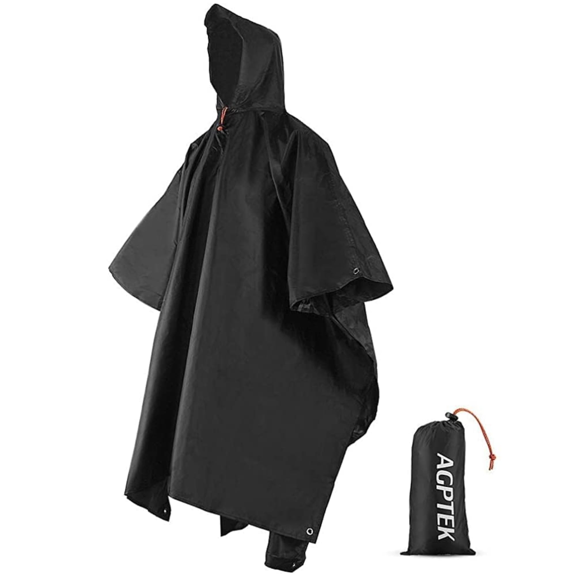 AGPTEK Poncho Pluie Imperméable avec Capuche, Cape de Pluie EVA Randonnée avec Sac de Transport Matériau PU de Camping, Voyage, Activités en Plein Air, Moto/vélo pour les Hommes et Femmes