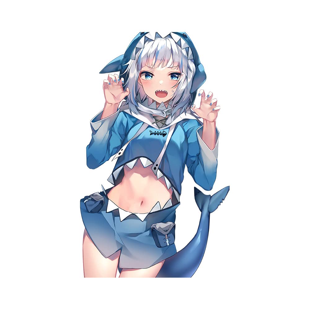Gawr Gura Anime Aufkleber Peeker – Wasserdichter Vinyl Autoaufkleber für Fenster & Stoßstange – 13cm Car Wrap Sticker