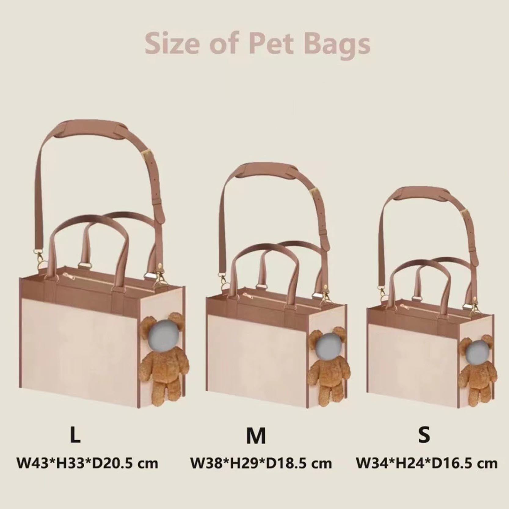Pet Bag Carrier Small Dog Bag Carrier Fashionable PU Leather Dog Purse Convenient Pet Tote for Puppy Pet Handbag for Small Sized Dogs Cats for Going Out and Travel (Large)