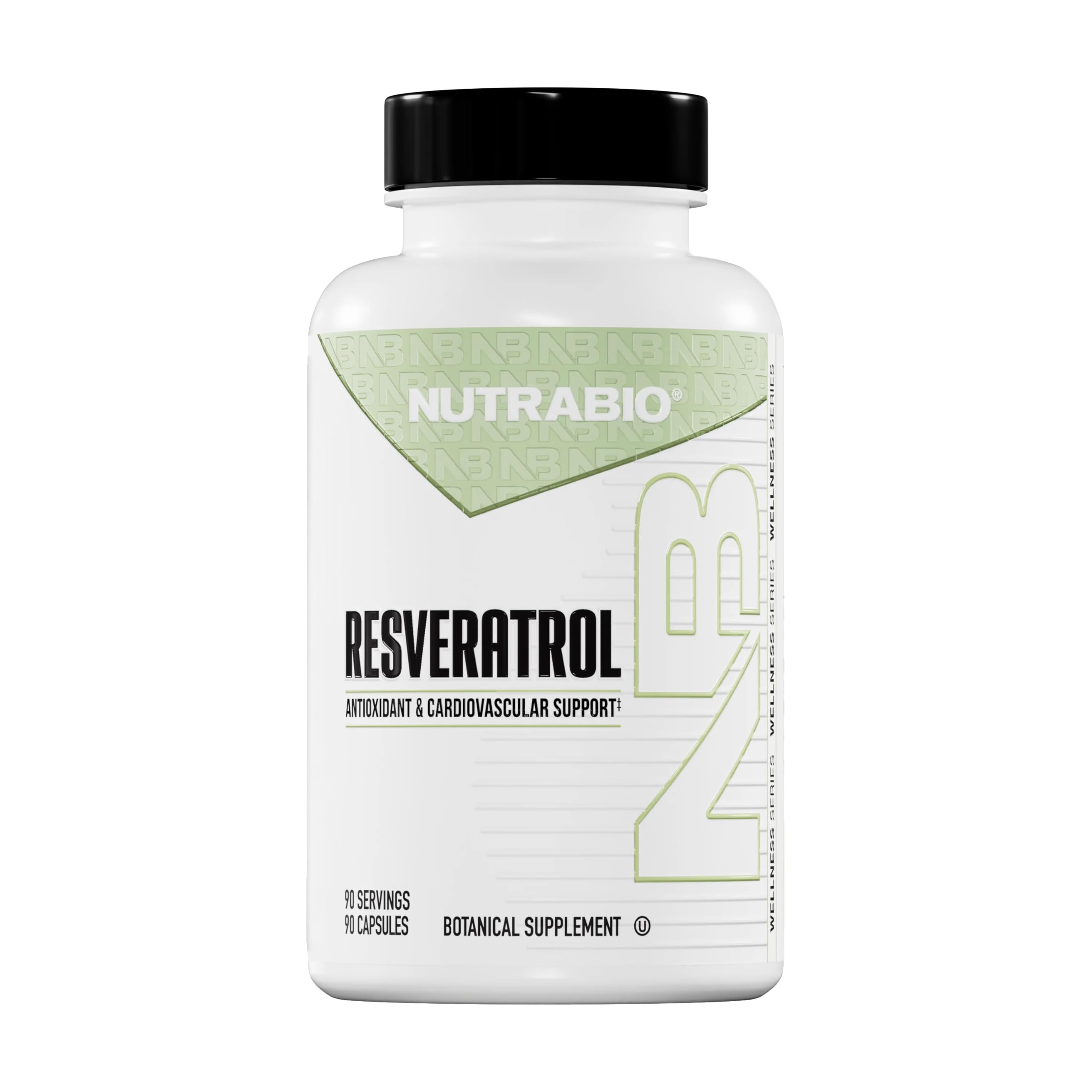 NutraBio 98% Pure Resveratrol Supplement 500mg, 90 Capsules