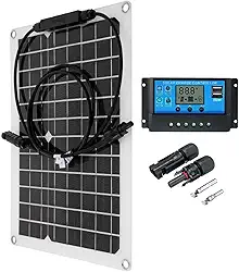 300W Solar Panel 18V Solar Cell 40A-60A Controller Kit de placa solar Painel solar flexível Kit de painel solar de alta eficiência impermeável para camping, viajando