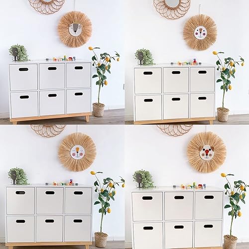 Miniatura 2 de Tapiz para colgar en la pared con cabeza de animal, tejido a mano para colgar en la pared, decoración de pared de dibujos animados, león, tigre,