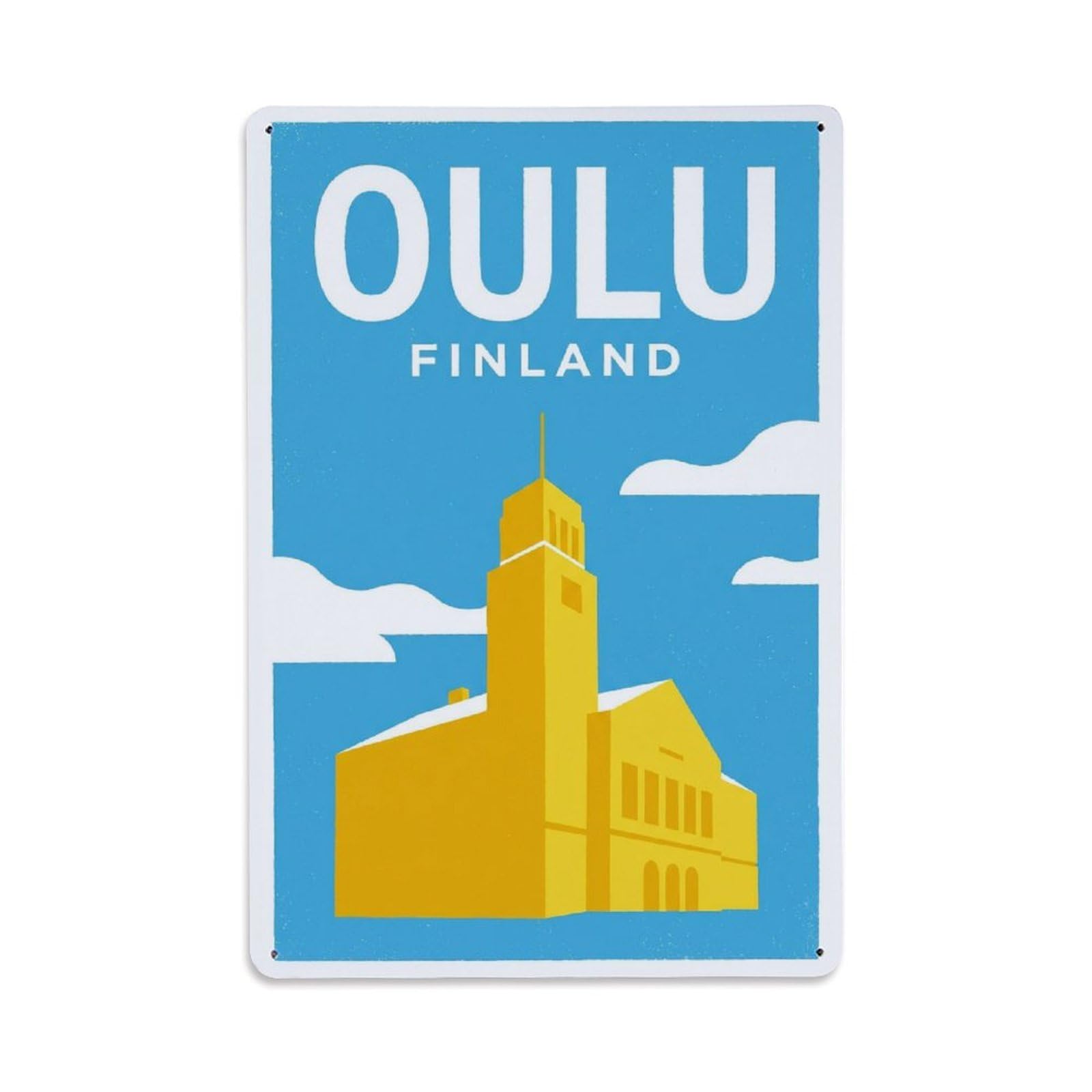 Retro Finland Oulu Travel Metal Tin Sign