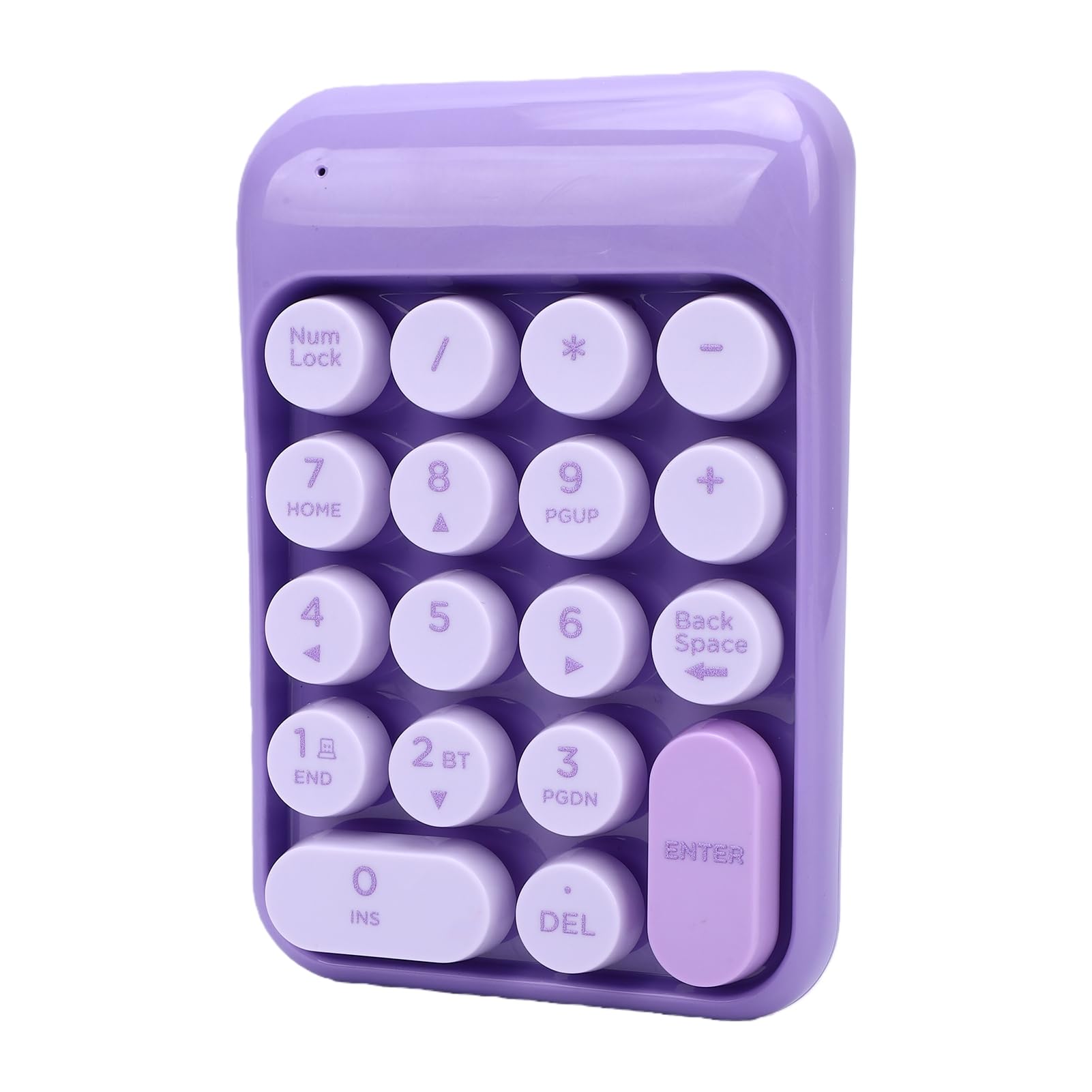 yunir 18 keys wireless number pad, portable 2.4 ghz & bluetooth wireless keypad with stable connectivity, financial accounting numpad keyboard for home business work (purple)