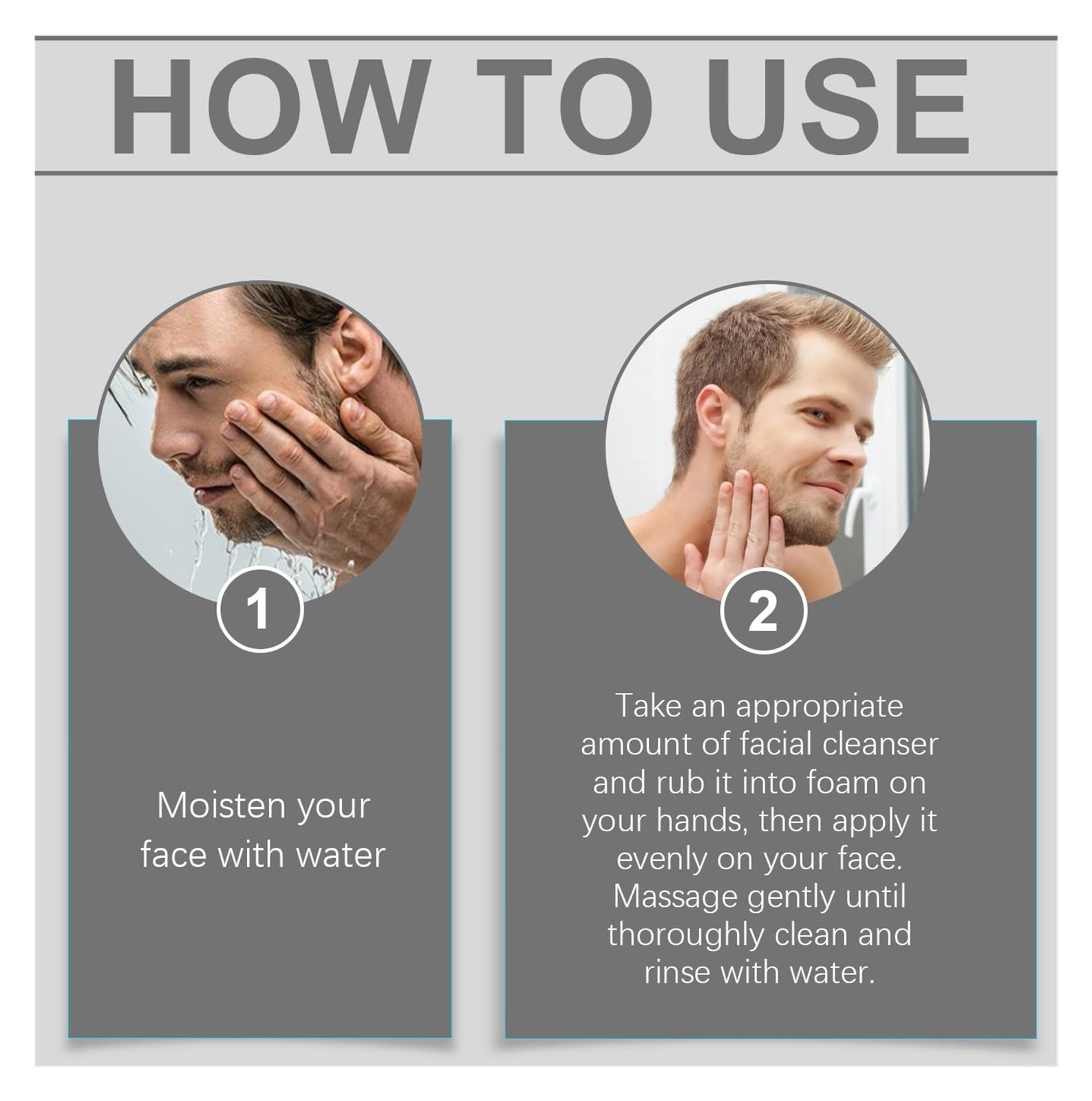 Detergente viso da uomo da 100 g, schiuma ricca for una pulizia profonda, idrata e idrata delicatamente(3pcs)