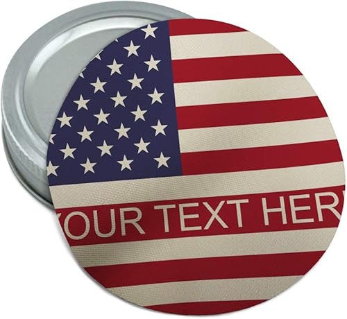 Abridor de tapa de agarre de tarro antideslizante de goma redonda personalizada con bandera estadounidense