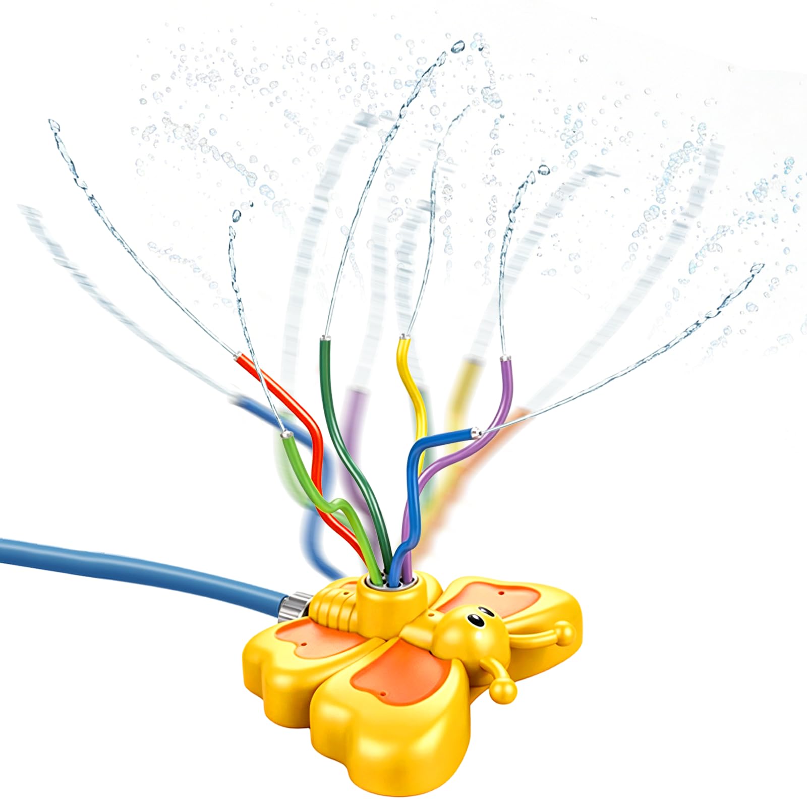 Wassersprinkler für Kinder, Schmetterling Wasserspielzeug Kinder Outdoor, Wasserspielzeug mit Wackelschläuchen, Süßer Schmetterling Wassersprinkler Garten Rasensprenger, für Jungen Mädchen