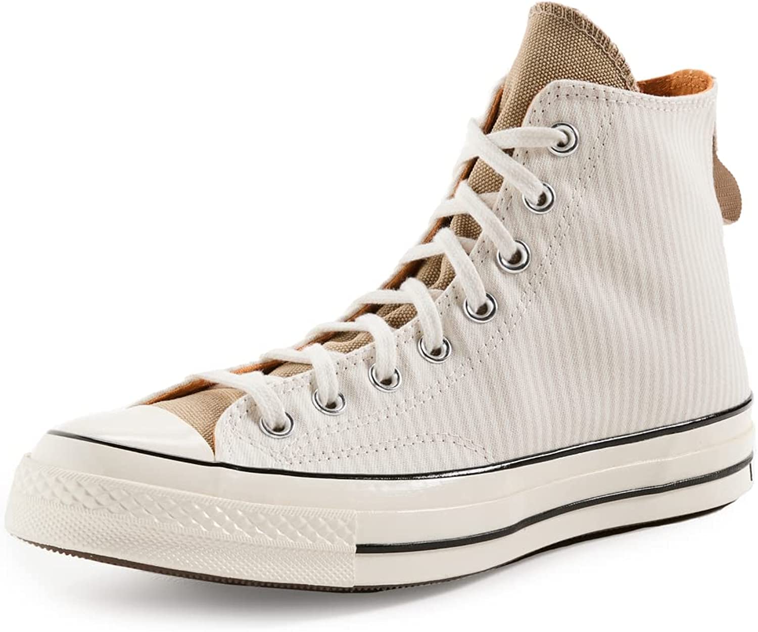 Converse Unisex Chuck 70 High Crafted Stripe Sneakers Tan Desert-Sand Egret A00473c Cm