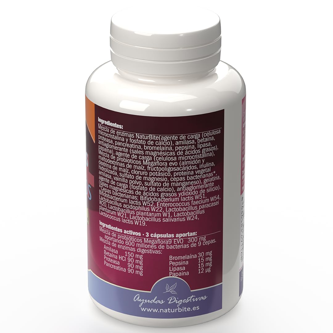 NATURBITE enzimas digestivas+probioticos kapsułki bio 120 kapsułek