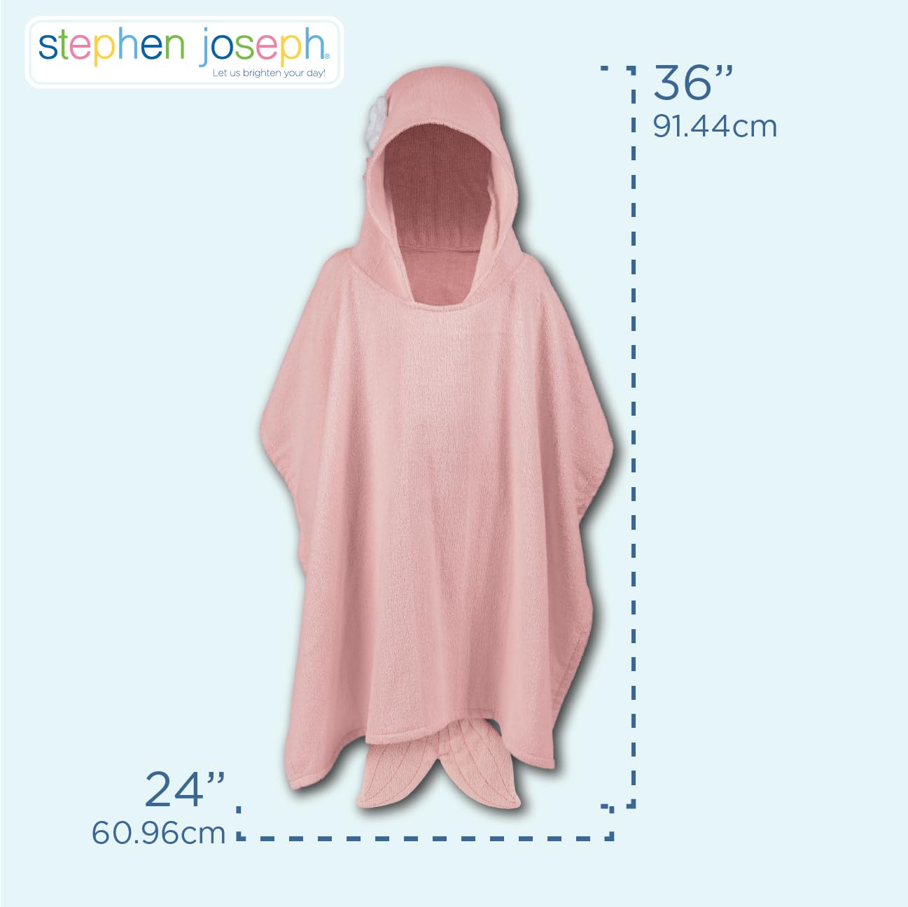 Stephen Joseph, Poncho de playa y baño, toalla con capucha 100% algodón para niños de 2 a 6 años, toalla de baño, piscina, playa, poncho de playa suave, absorbente, sol