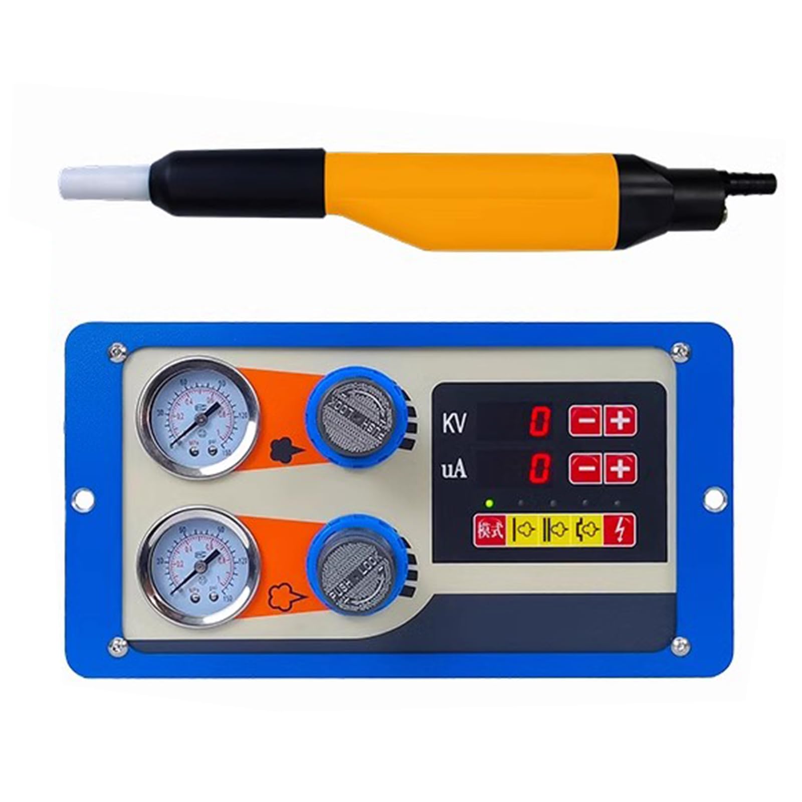 Juego De Máquina De Pulverización Electrostática, Kit De Pistola De Recubrimiento En Polvo, Cantidad De Pulverización Ajustable, con Pantalla LCD, Barómetro