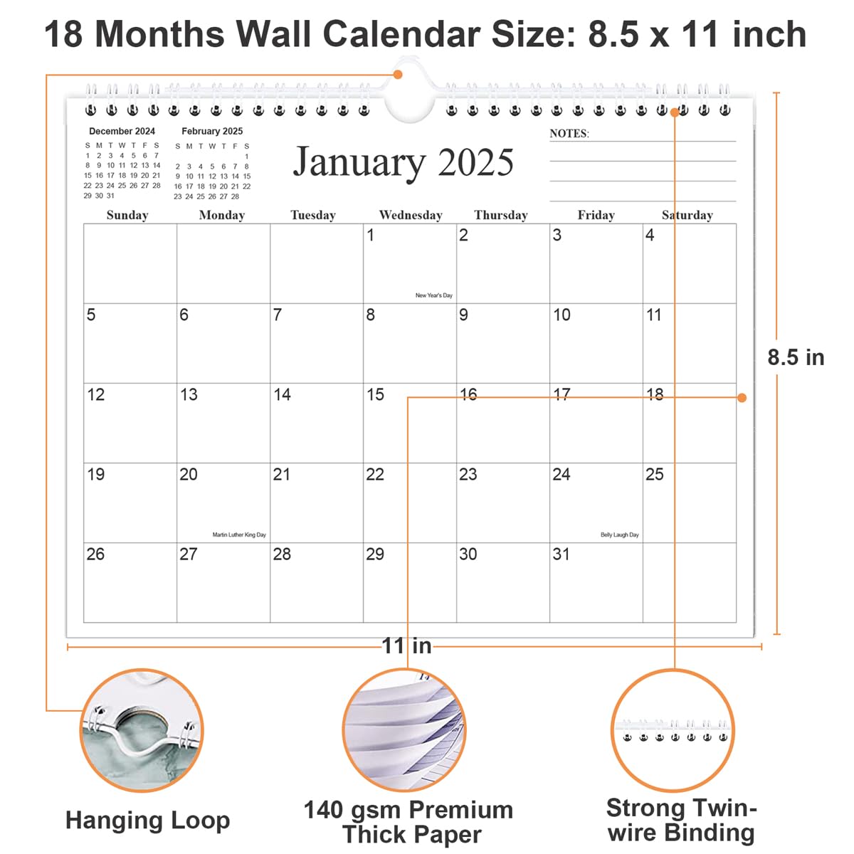 Amazon.com: Calendar 2025-18 Months Calendar from January 2025 to June 2026, Wall Calendar 2025-2026 with Thick Paper, 8.5 amazon-com-calendar-2025-18-months-calendar-from-january-2025-to-june-2026-wall-calendar-2025-2026-with-thick-paper-8-5-x-11-black-office-products