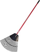 Bully Tools 92624 24-Inch Poly Lawn & Leaf Rake - Fiberglass Handle, Heavy Duty 90° Tines, Made in USA