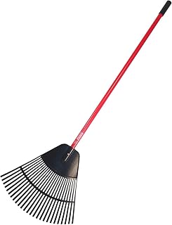 Bully Tools 92624 24-Inch Poly Lawn & Leaf Rake - Fiberglass Handle, Heavy Duty 90° Tines, Made in USA