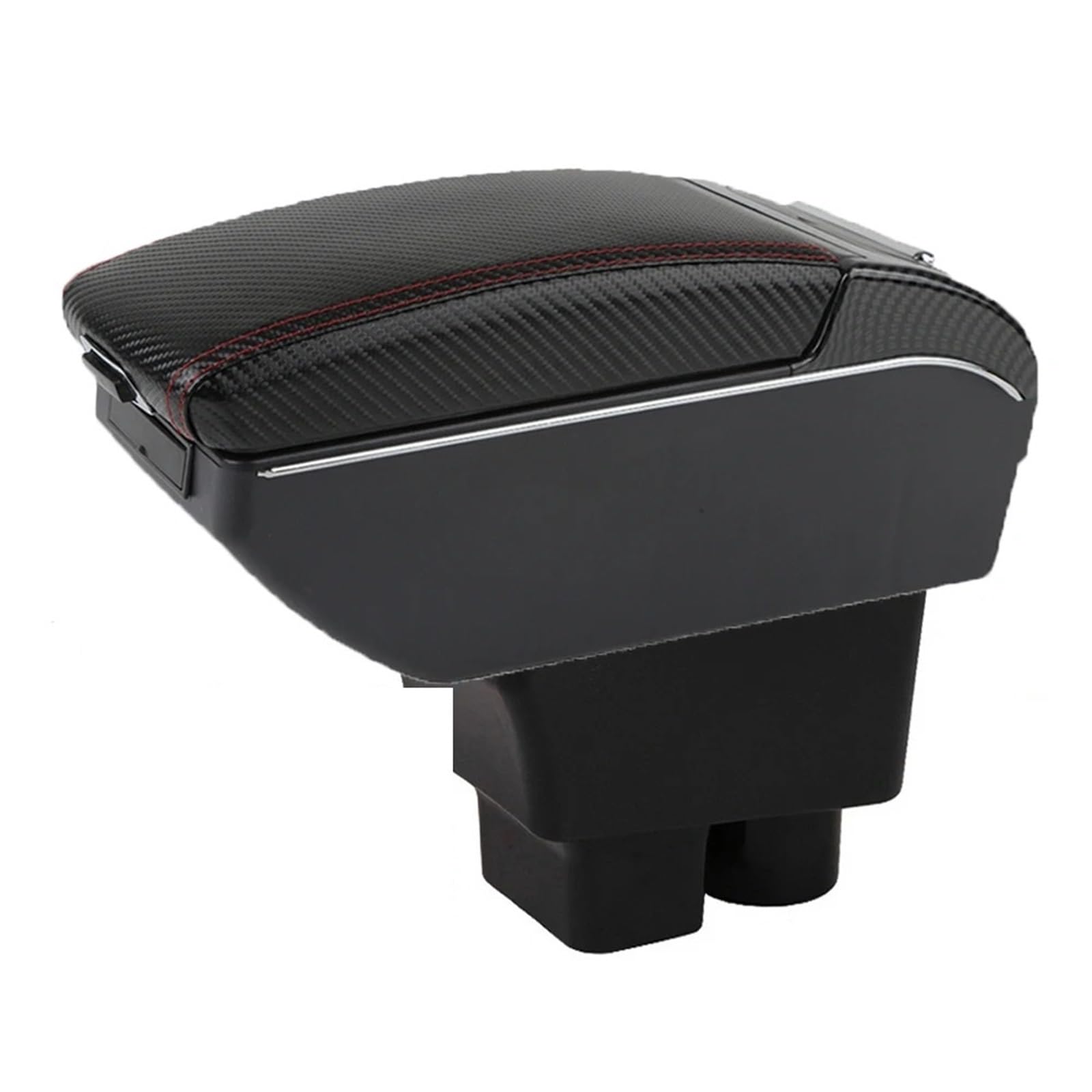 NOKRGQW Car Armrest Box For Skoda For Rapid Armrest Box Auto Storage Box Bracing Interior Details Retrofit Part(A-Black red line)