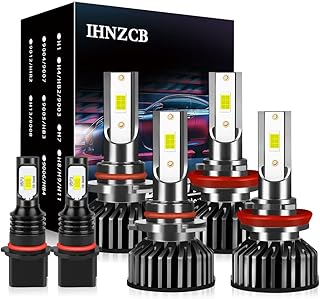 For Chevrolet Chevy Tahoe 2016-2020 LED Headlight Bulbs 9005 H11 High Low Beam Headlight Bulbs + PSX26W LED Fog Light Bulbs Kit,6000K Cool White lights,6pcs led bulbs, Clear