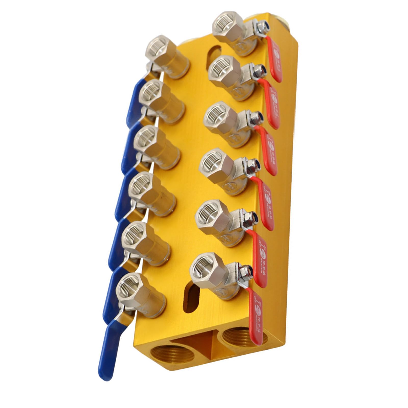 Regolatore per collettore d'acqua in rame per impieghi gravosi 4/5/6/8 porte ingresso/uscita regolabile per sistemi di raffreddamento idraulico Manifold regolatore dell'acqua industriale