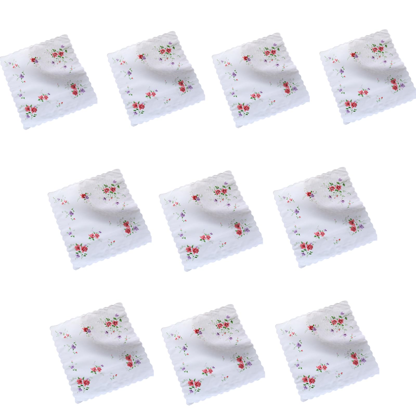 GTYLF 10Pcs Women Florals Handkerchiefs Pocket Hankies Cloth Bandana Wedding Party for Girl Square Handkerchief