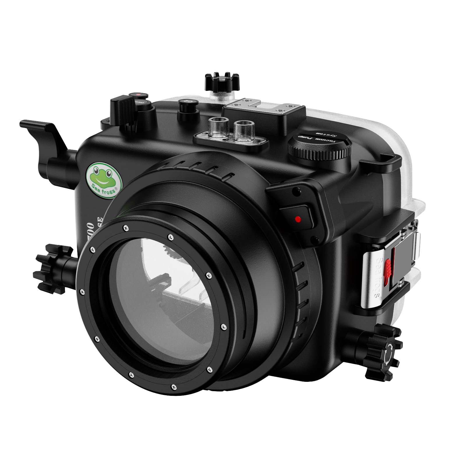 Sea frogs Funda para cámara subacuática compatible con Sony A6700 IPX8 40 m/130 ft Máxima profundidad de inmersión, carcasa impermeable para buceo, surf, remo, esquí (a6700 10-18 mm FL28)