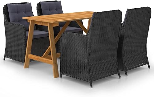 YUHI-HQYD Juego de comedor de patio de 5 piezas, juego de bar al aire libre, muebles de porche delantero, traje de té de la tarde, será perfecto