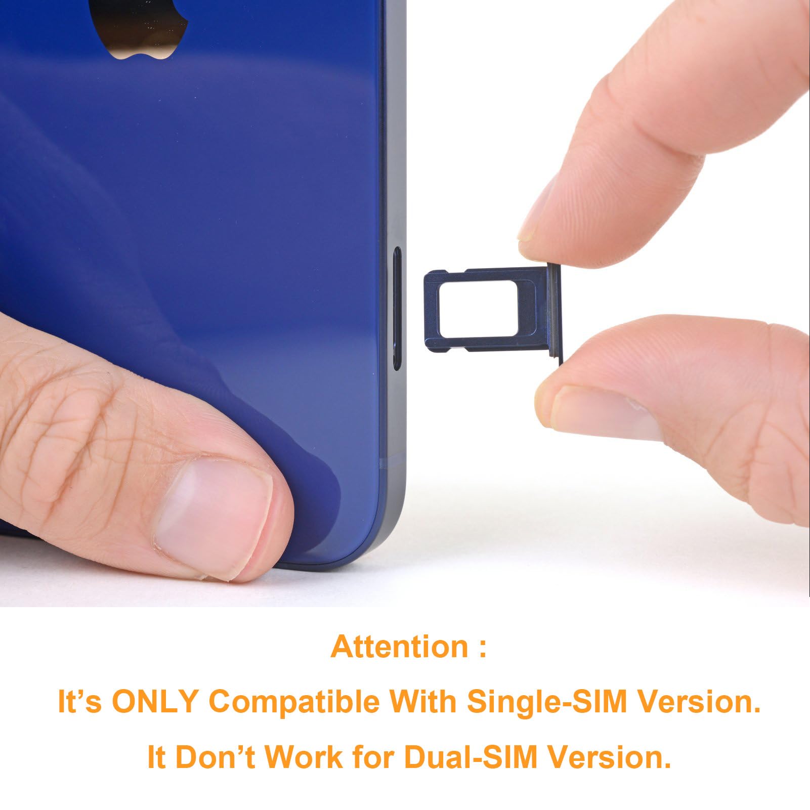 Plateau Carte SIM IPhone 12 - Version SIM Unique, Avec Joint étanche Bleu