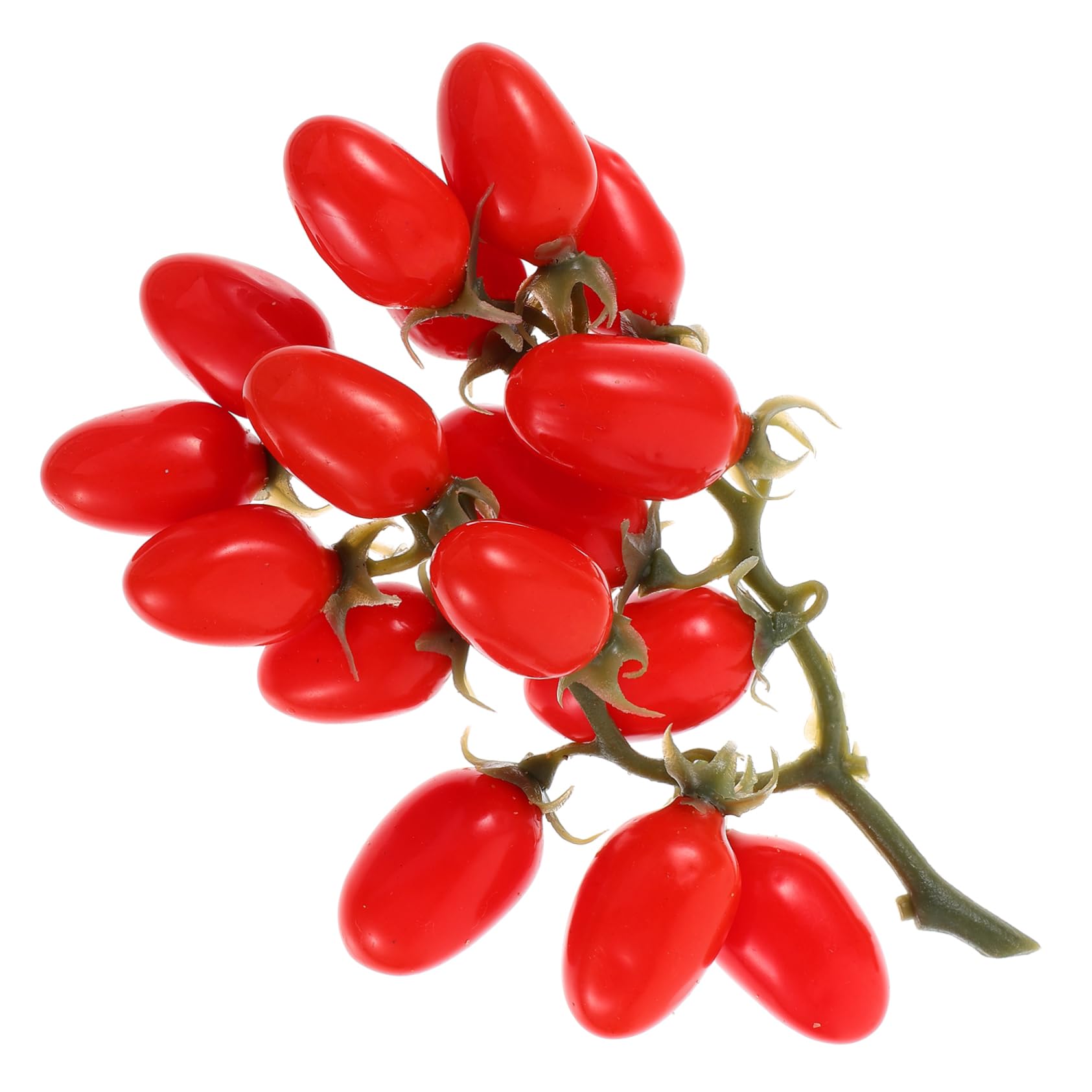 Gatuida 4 Pièces Accessoires de tomates Cerises Tomate Artificielle Accessoire Photo de Fruits décoration Cuisine Patisserie tomates Cerises simulées pour la décoration Fruits réeux