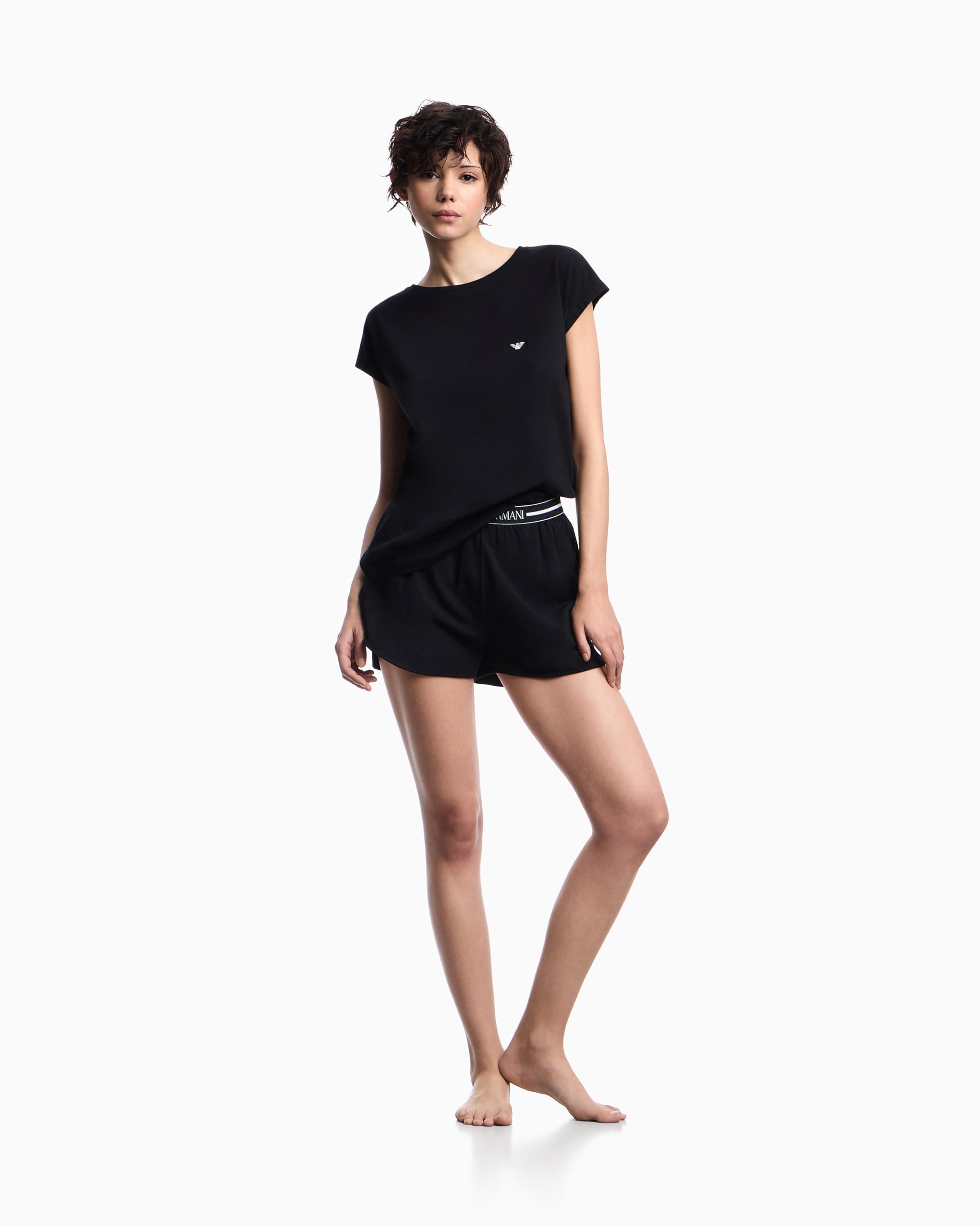 Emporio Armani T-Shirt+Shorts Pyjama Set di Pigiama Donna (Pacco da 1)