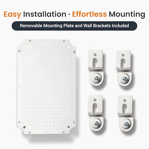 Miniatura 9 de QILIPSU - Caja de conexiones de acero inoxidable con tapa transparente, bisagras, puerta interior y placa de montaje, universal, impermeable IP67,