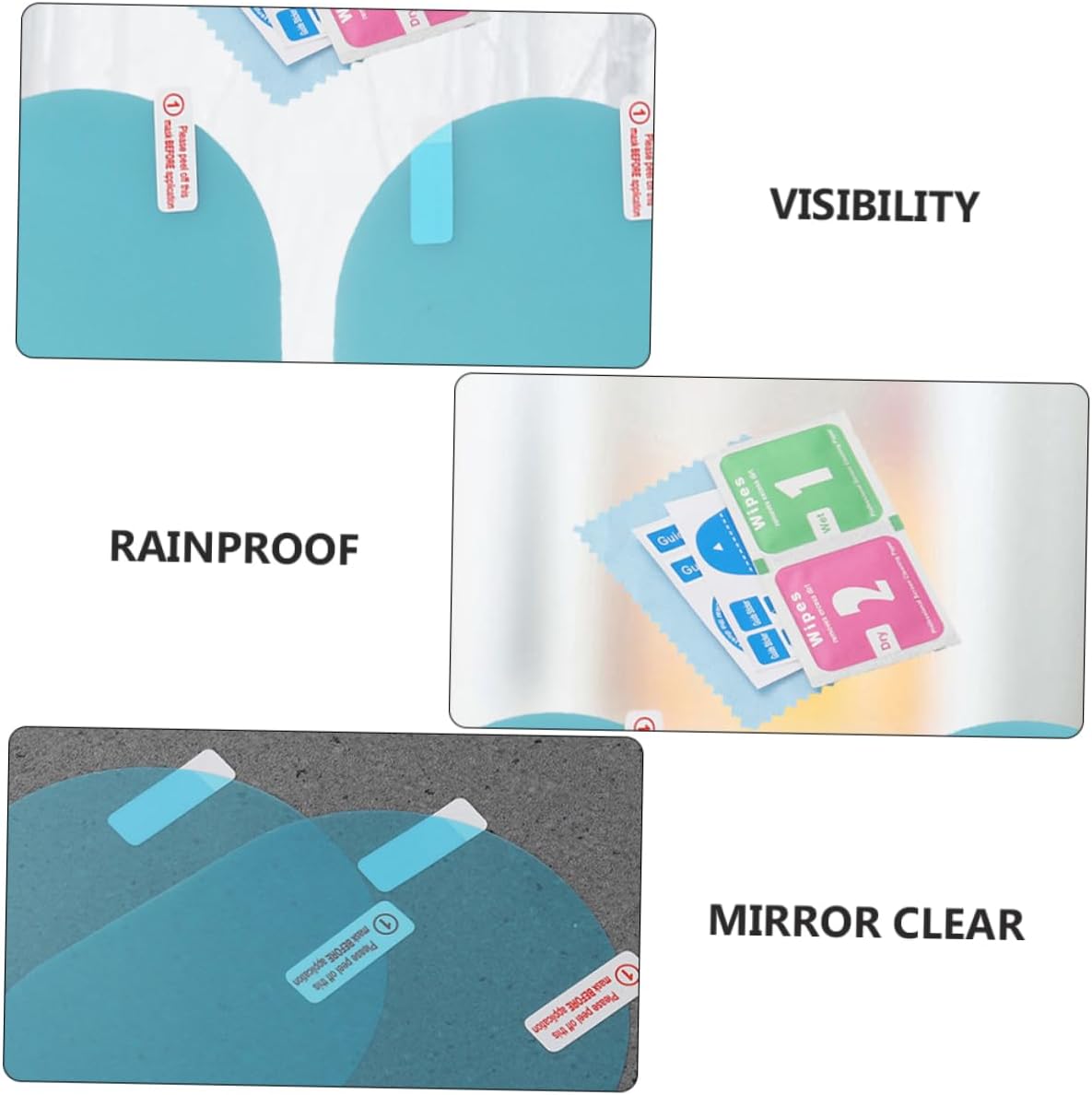 GANAZONO 4pairs Rearview Mirror Film Glare Rainproof Fog Vinyl Spray Shield for SUV Car Accessories