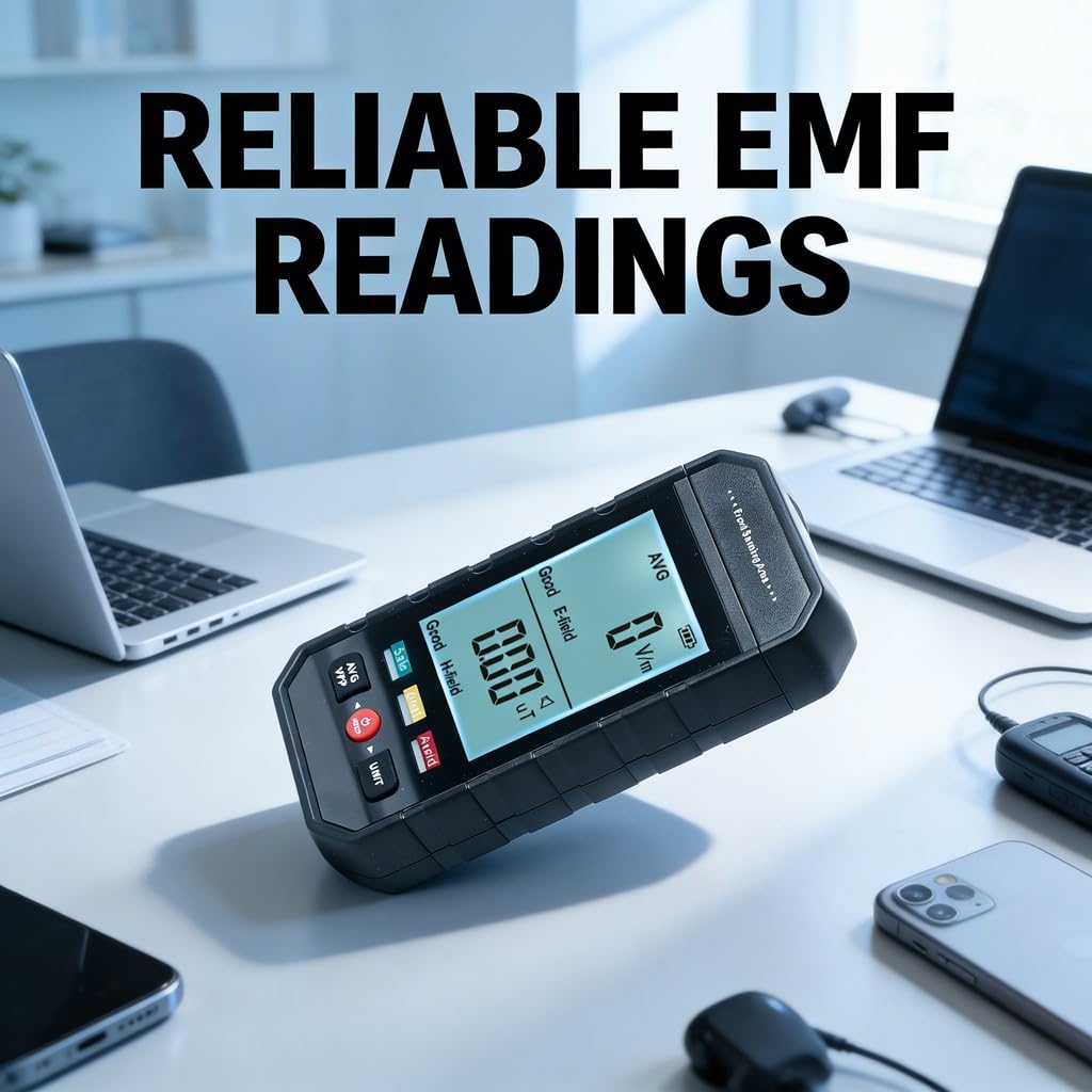 EMF Radiation Detector, Handheld Smart Meter, Large LCD Screen with Audible Alarm - Accurate Detection, 3 - Color Indicator, Portable for Home Safety