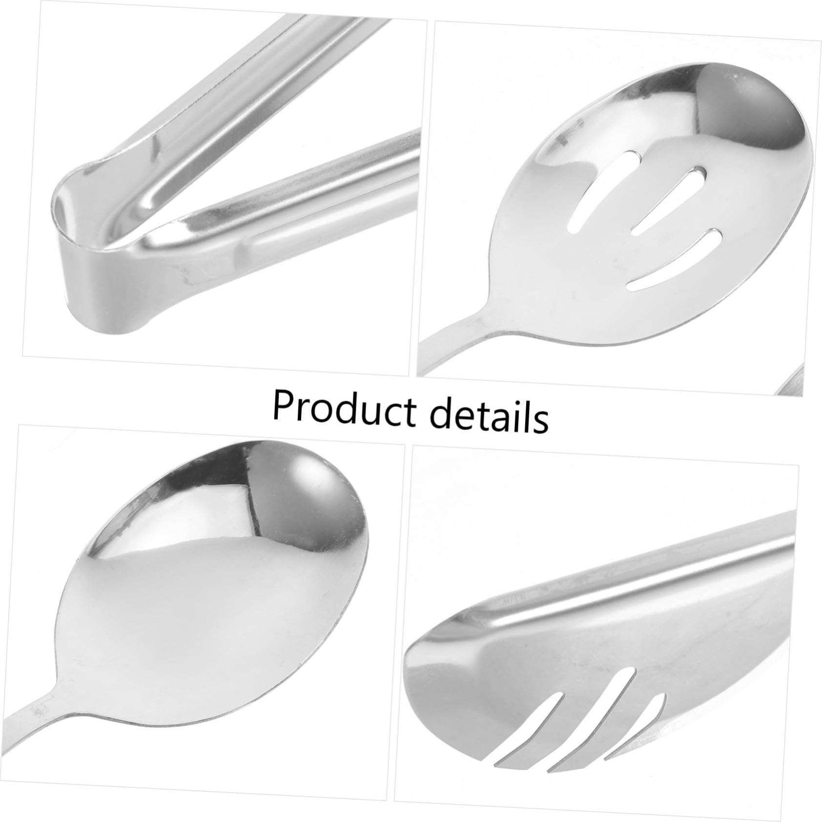 18 piezas Utensilios de Acero Inoxidable para Servir con Pinzas de Ensalada Cucharas Ranuradas y Cucharas para Buffet Resistentes y Fáciles de Limpiar para Bodas Restaurantes y