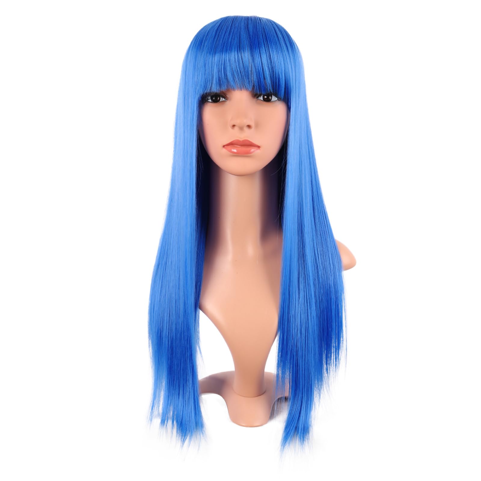 MapofBeauty 28 Pulgada/70 cm Largo Wavy Pelucas Middle Part Sintética Fibras Rizo Cabello Reemplazo Peluca Para Fiesta de Cosplay Diario (Naranja) — view 8