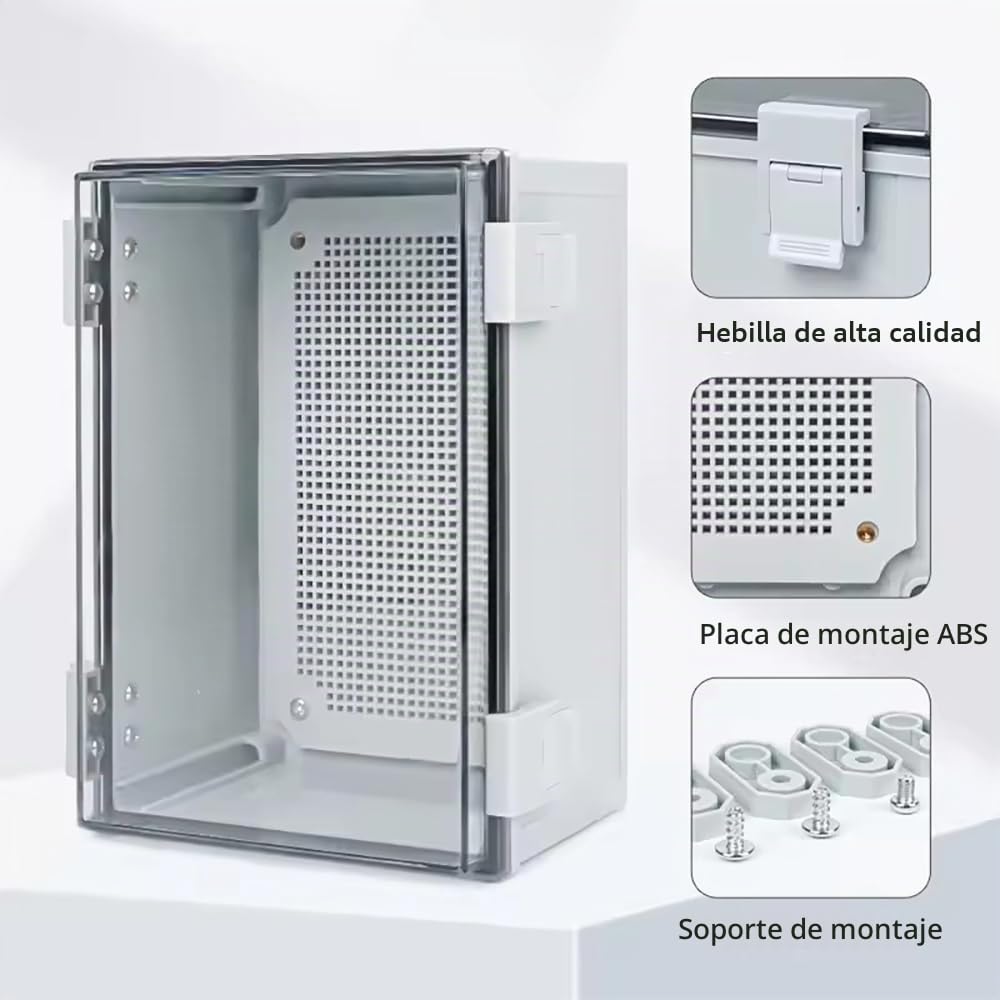 NEWFUN Cuadro Electrico, Armario Electrico IP66, Armario de Distribución Exterior con Accesorios de Montaje en Pared 300×300×170MM