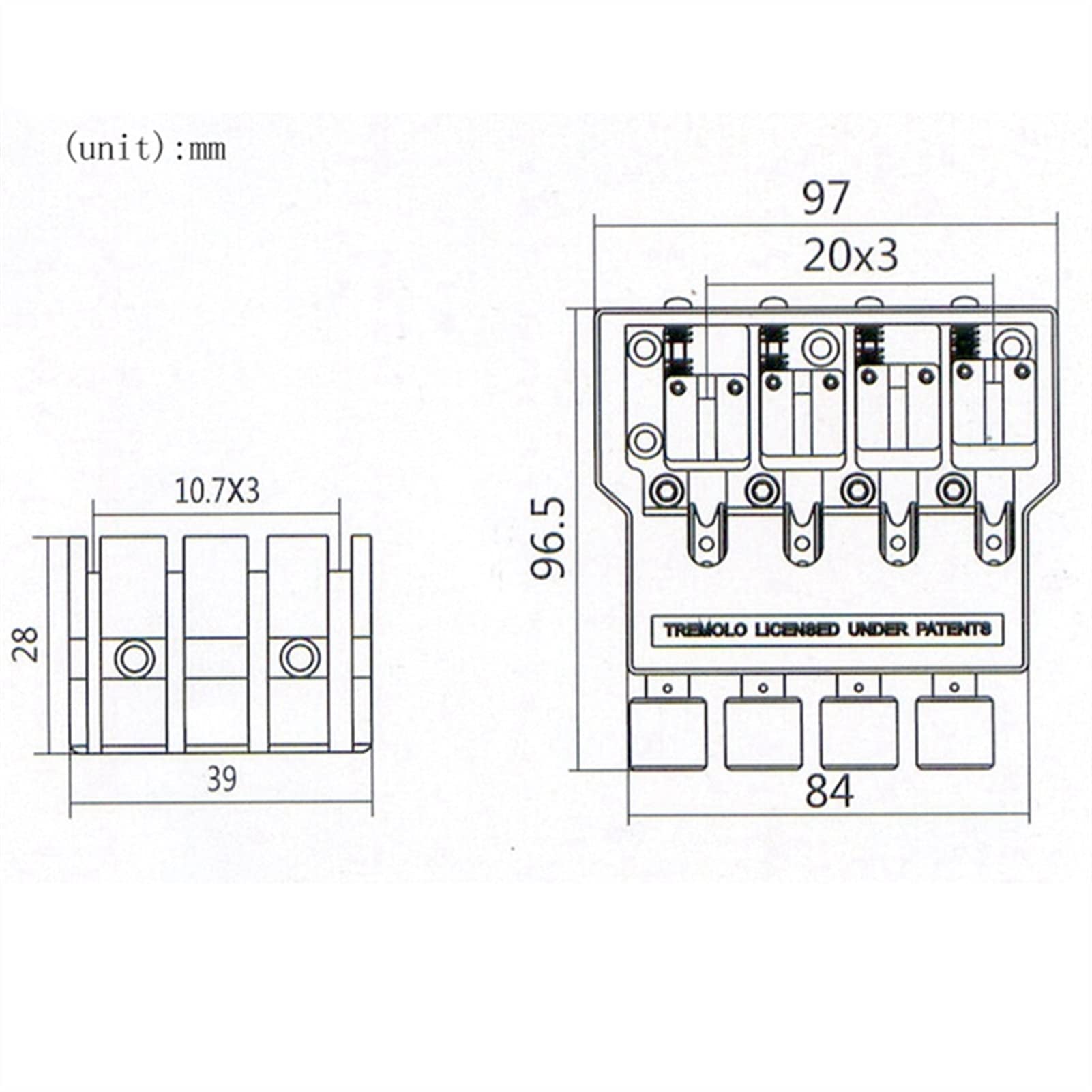 Parti di ricambio chitarra 1 Set Di Rulli Nera Sella 4 Corde Bass Guitar Bridge Per Accessori Per Chitarra Per Chitarra Senza Testa PARTI Strumento Musicale
